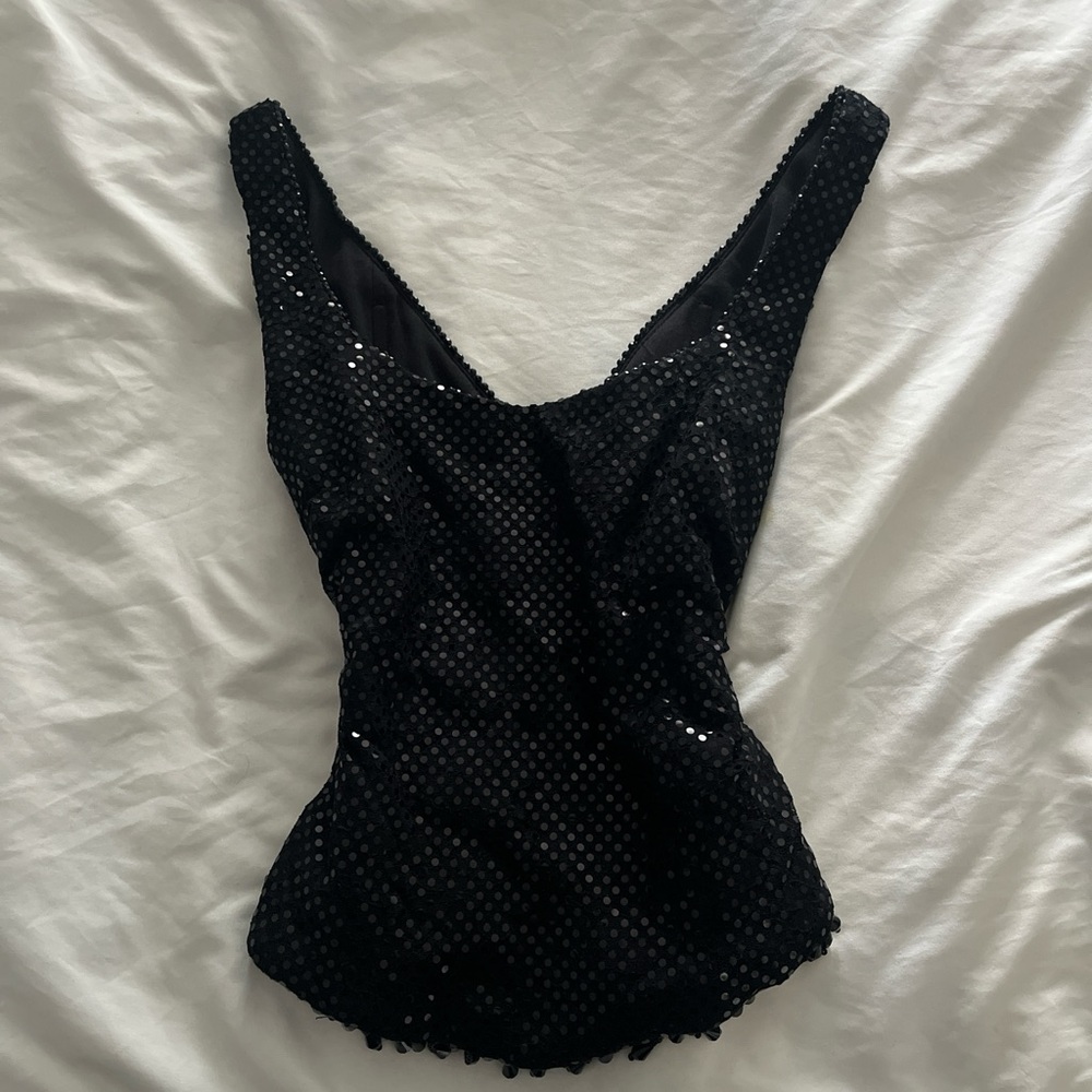 Black Sequin Vintage Corset